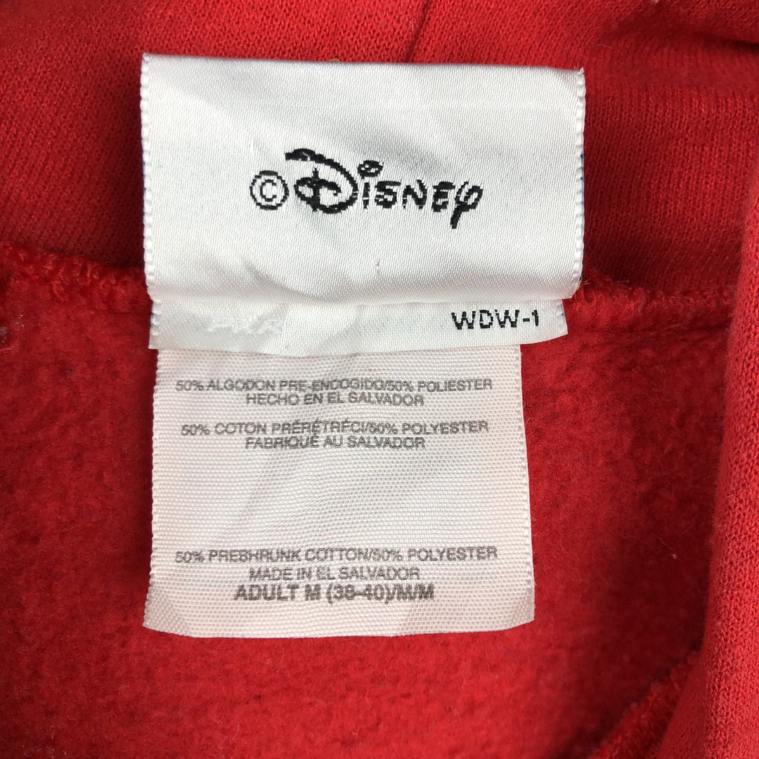 90s-00'S Mickey Mouse Triple Print Character Sweatshirt Pullover Hoodie, Men's Size M (approx.), Vintage cotton red type Vintage Second Hand