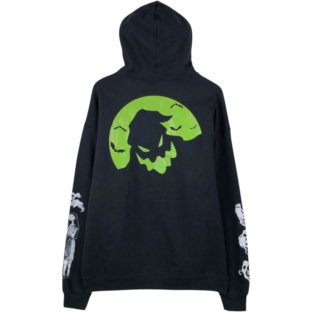 DISNEY Nightmare Before Christmas Character Sweatshirt Pullover Hoodie (Men's XL equivalent) unclear black type Vintage Second Hand