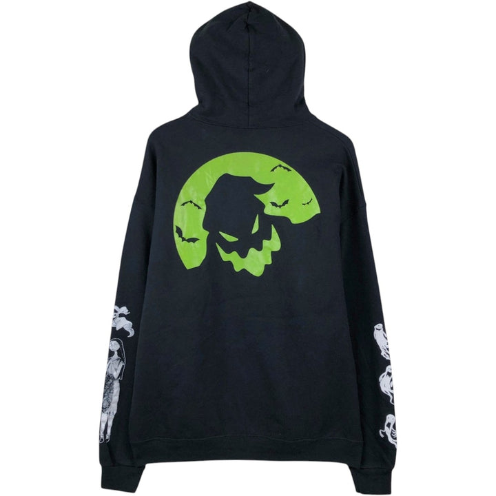 DISNEY Nightmare Before Christmas Character Sweatshirt Pullover Hoodie (Men's XL equivalent) unclear black type Vintage Second Hand