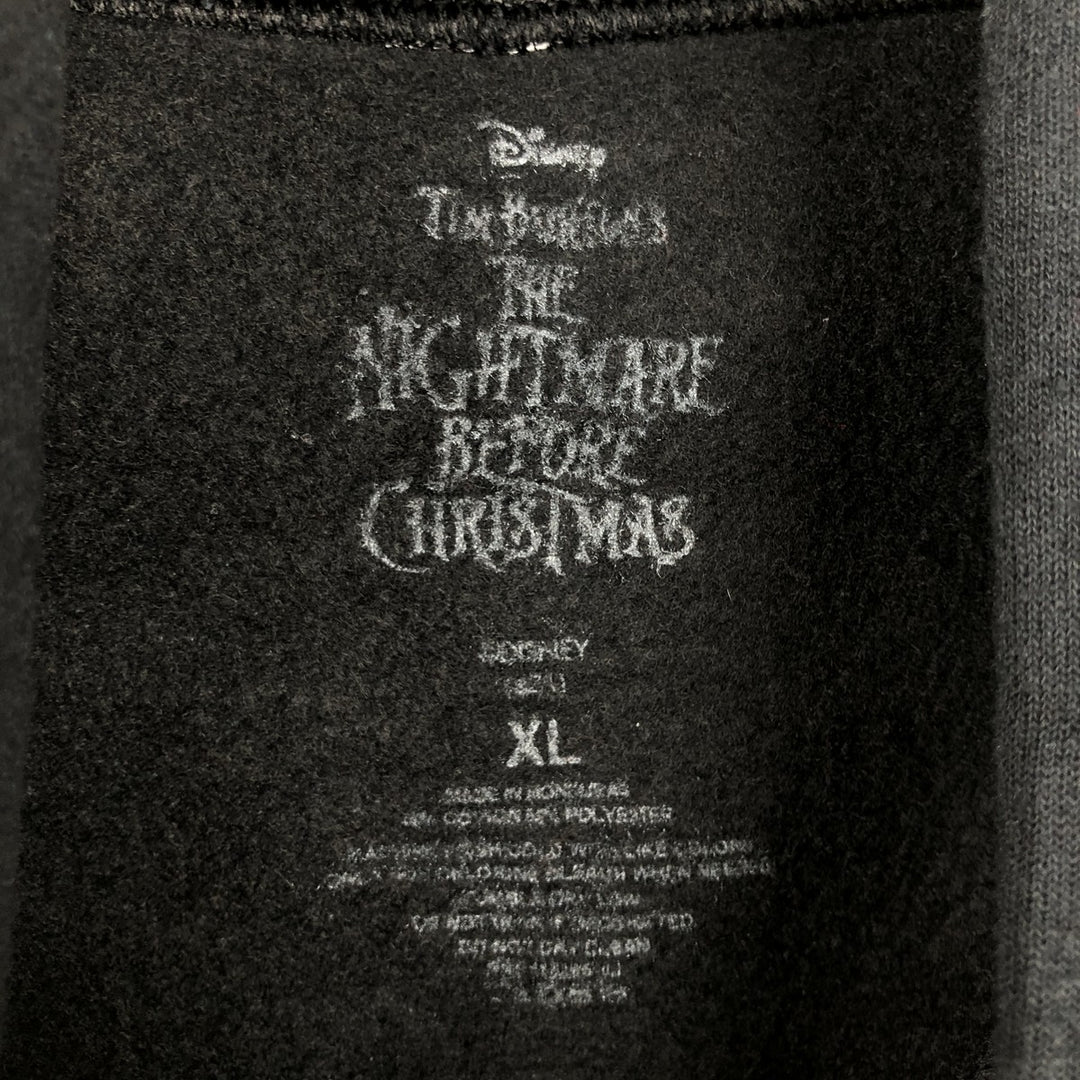 DISNEY Nightmare Before Christmas Character Sweatshirt Pullover Hoodie (Men's XL equivalent) unclear black type Vintage Second Hand