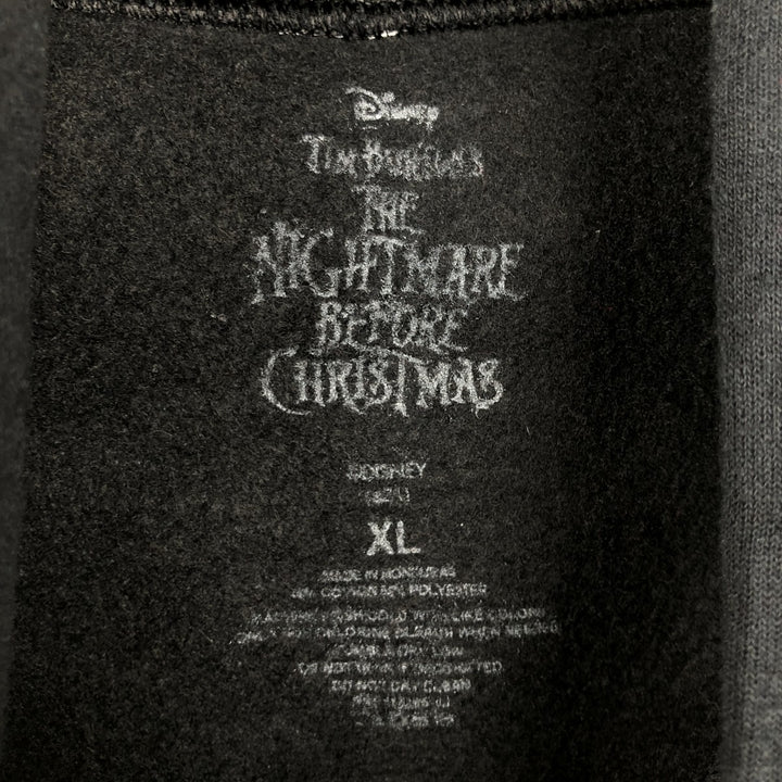 DISNEY Nightmare Before Christmas Character Sweatshirt Pullover Hoodie (Men's XL equivalent) unclear black type Vintage Second Hand