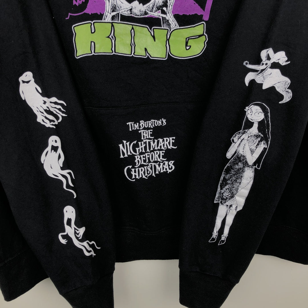 DISNEY Nightmare Before Christmas Character Sweatshirt Pullover Hoodie (Men's XL equivalent) unclear black type Vintage Second Hand
