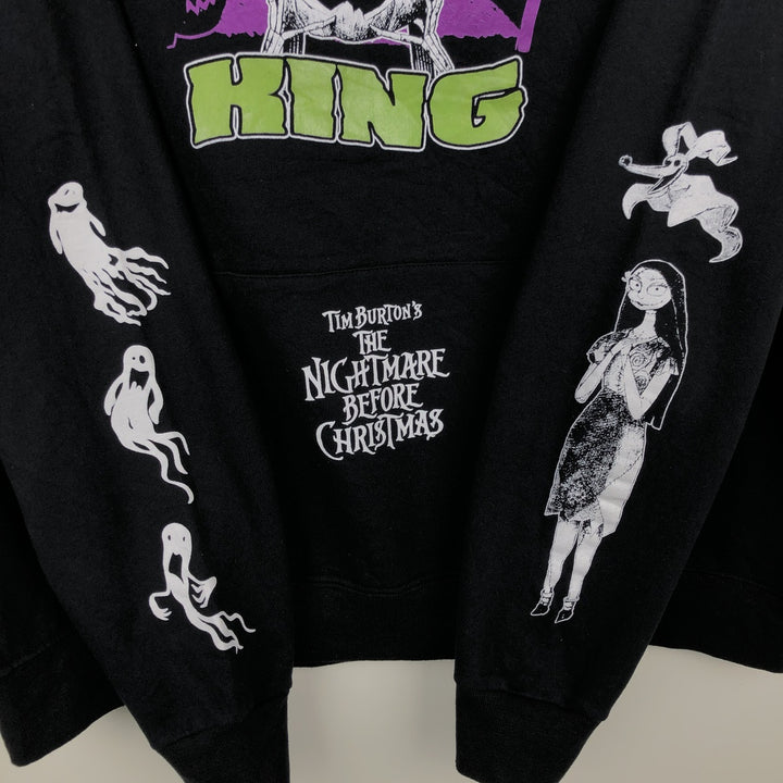 DISNEY Nightmare Before Christmas Character Sweatshirt Pullover Hoodie (Men's XL equivalent) unclear black type Vintage Second Hand