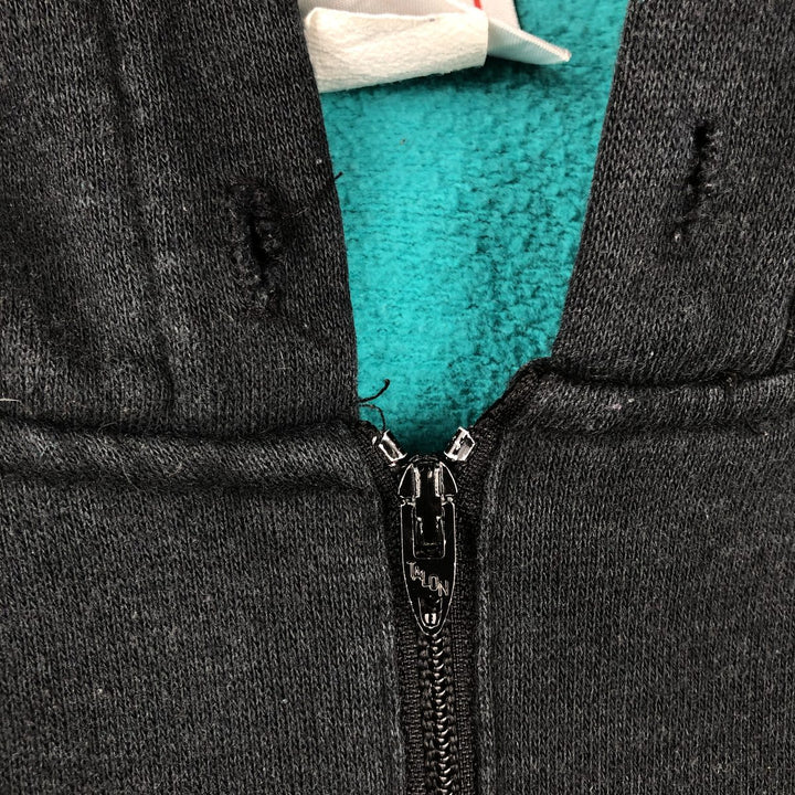 2000'S Disney Wear Mickey Mouse character sweatshirt half-zip hoodie, made in USA, men's size L equivalent. polyester black type Vintage Second Hand