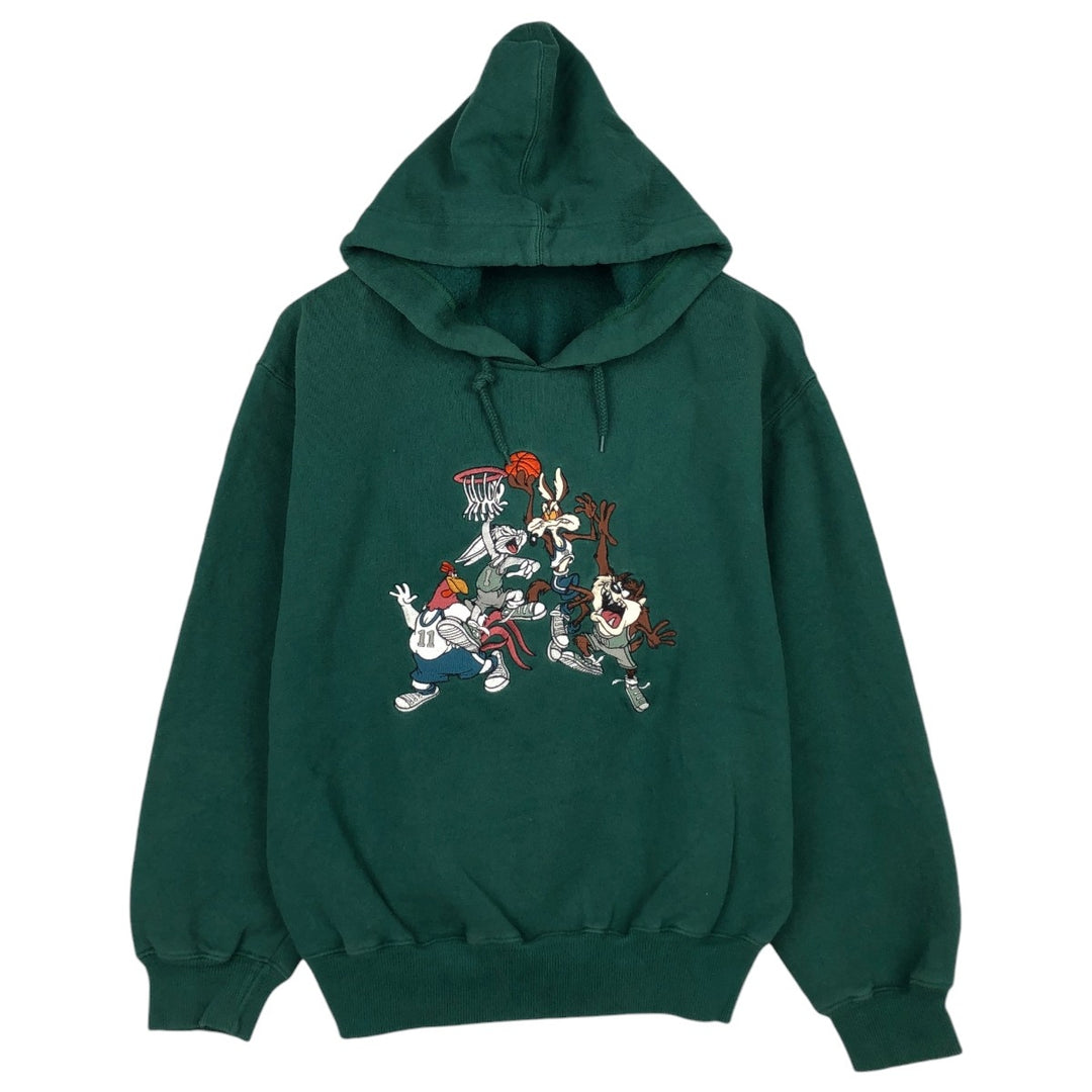 90'S ACME CLOTHING Looney Tunes Character Sweatshirt Pullover Hoodie, Men's Size M (Equivalent), Vintage cotton Green type dark green Vintage Second Hand