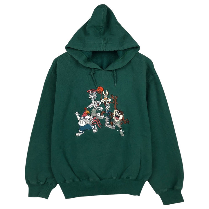 90'S ACME CLOTHING Looney Tunes Character Sweatshirt Pullover Hoodie, Men's Size M (Equivalent), Vintage cotton Green type dark green Vintage Second Hand