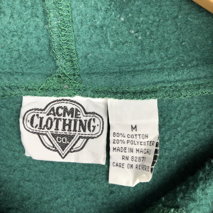 90'S ACME CLOTHING Looney Tunes Character Sweatshirt Pullover Hoodie, Men's Size M (Equivalent), Vintage cotton Green type dark green Vintage Second Hand