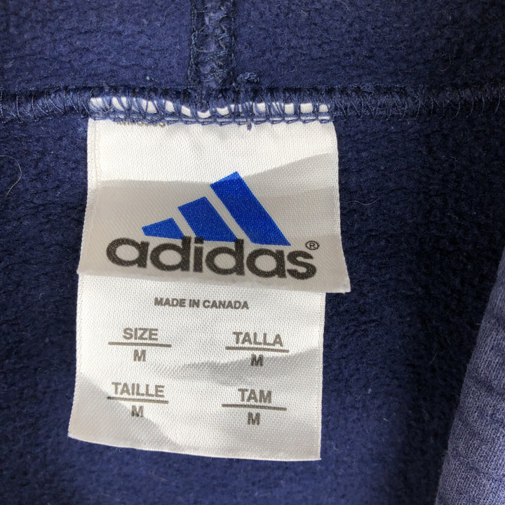 Adidas sweatshirt pullover hoodie, made in Canada, men's size M equivalent. cotton navy blue type Vintage Second Hand