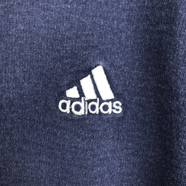 Adidas sweatshirt pullover hoodie, made in Canada, men's size M equivalent. cotton navy blue type Vintage Second Hand