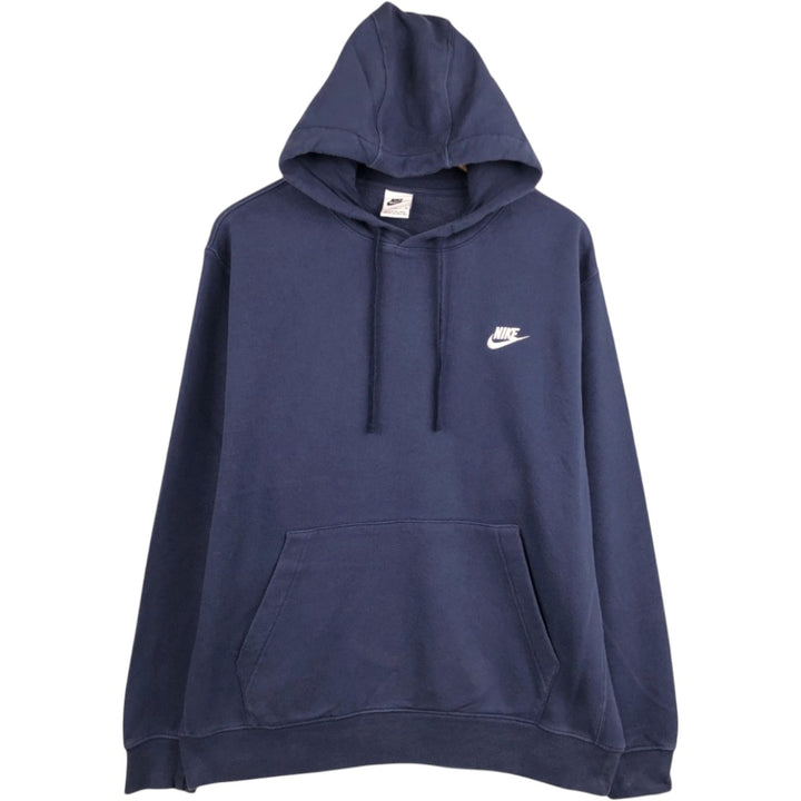 Nike Sweat Pullover Hoodie Men's XL Size cotton navy blue type Vintage Second Hand