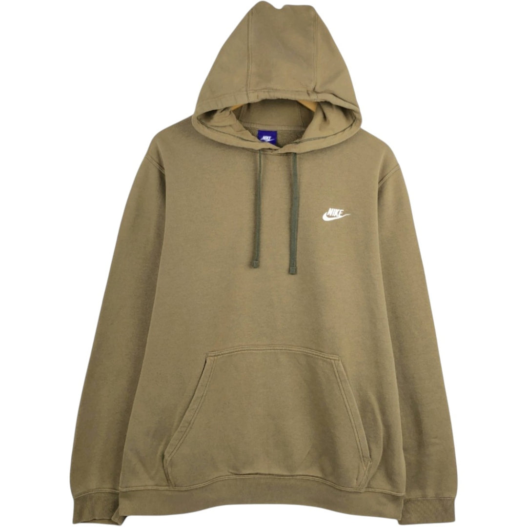 Nike Sweat Pullover Hoodie Men's XL Size cotton Khaki type Vintage Second Hand