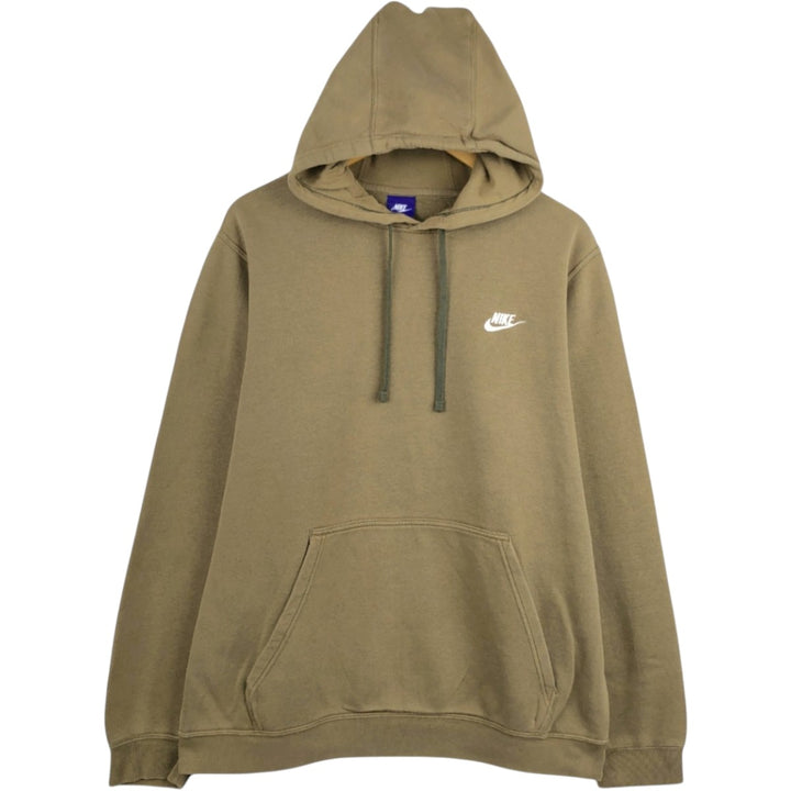 Nike Sweat Pullover Hoodie Men's XL Size cotton Khaki type Vintage Second Hand