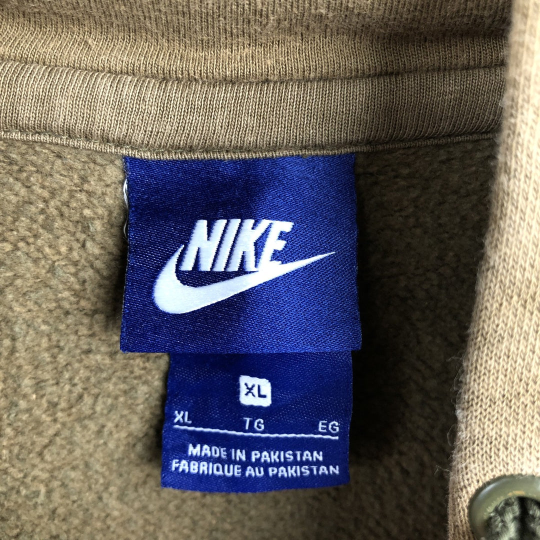 Nike Sweat Pullover Hoodie Men's XL Size cotton Khaki type Vintage Second Hand