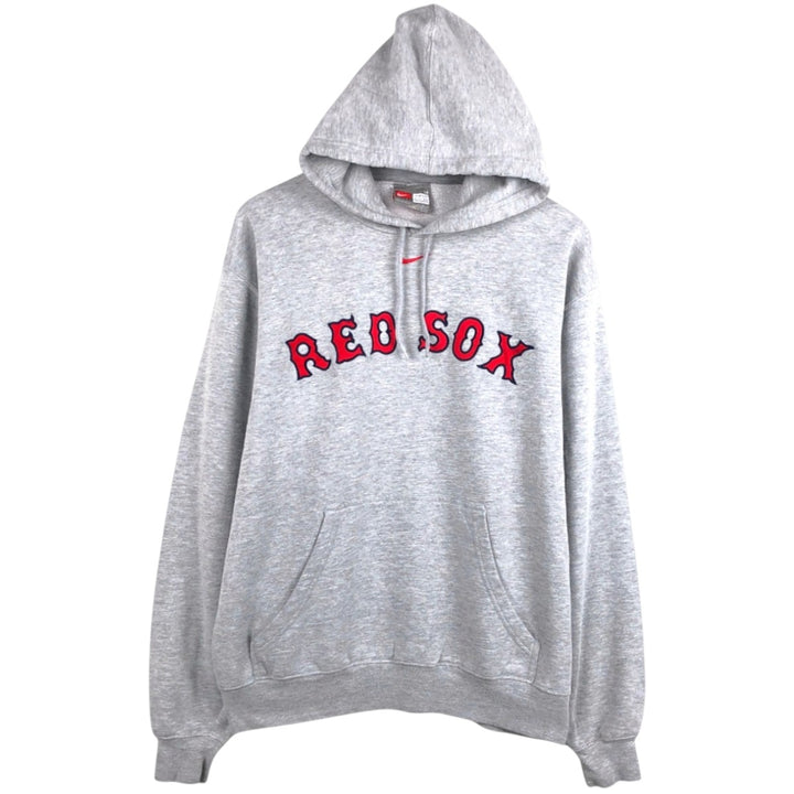 Nike TEAM MLB BOSTON RED SOX Sweat Pullover Hoodie (Men's Size M) cotton gray type Vintage Second Hand