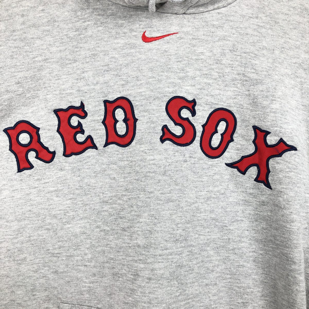 Nike TEAM MLB BOSTON RED SOX Sweat Pullover Hoodie (Men's Size M) cotton gray type Vintage Second Hand