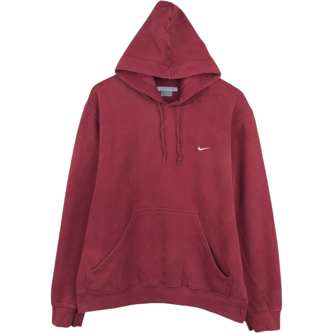 2000'S Nike Silver Tag Sweatshirt Pullover Hoodie, Men's Size L (approx.) cotton burgundy type Vintage Second Hand