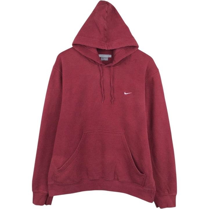 2000'S Nike Silver Tag Sweatshirt Pullover Hoodie, Men's Size L (approx.) cotton burgundy type Vintage Second Hand
