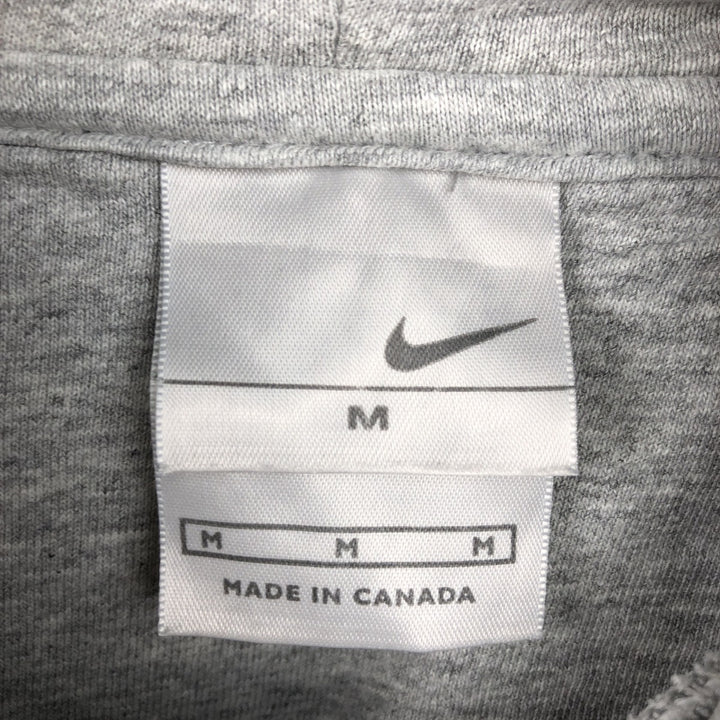 2000'S Nike Center Logo Sweatshirt Pullover Hoodie, Made in Canada, Men's Size M (approx.) cotton gray type Vintage Second Hand