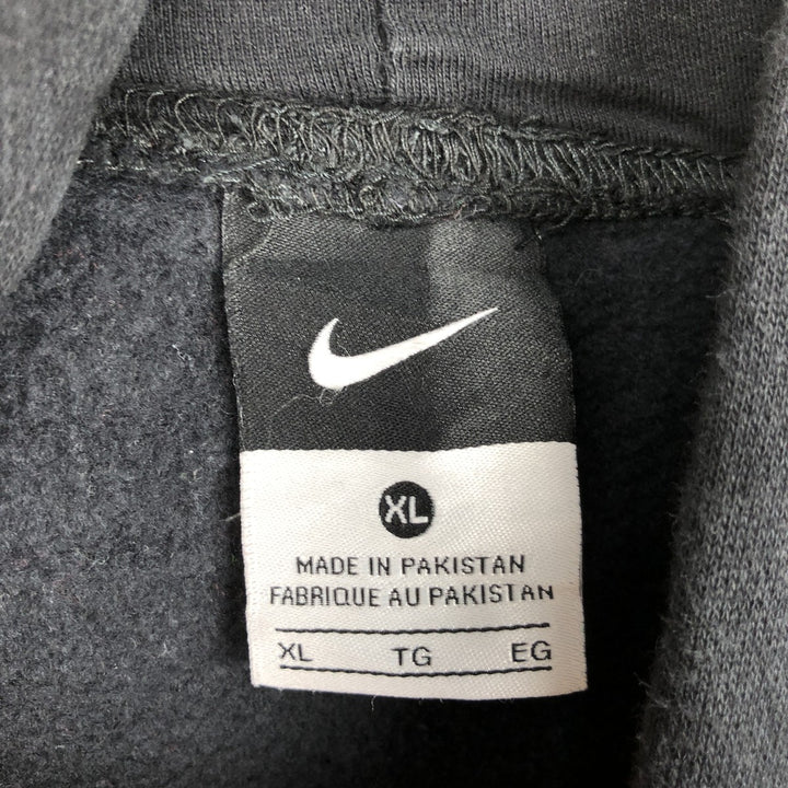 Nike plain logo embroidered sweatshirt pullover hoodie, men's size XL. cotton black type Vintage Second Hand