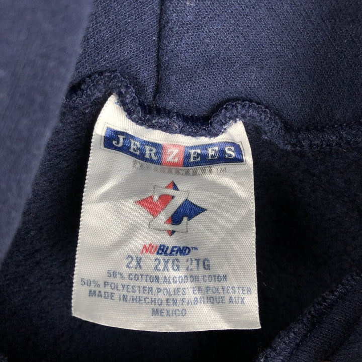 90s-00'S Jerzees FedEx Advertising Sweatshirt Pullover Hoodie, Men's XXL equivalent. cotton navy blue type Vintage Second Hand