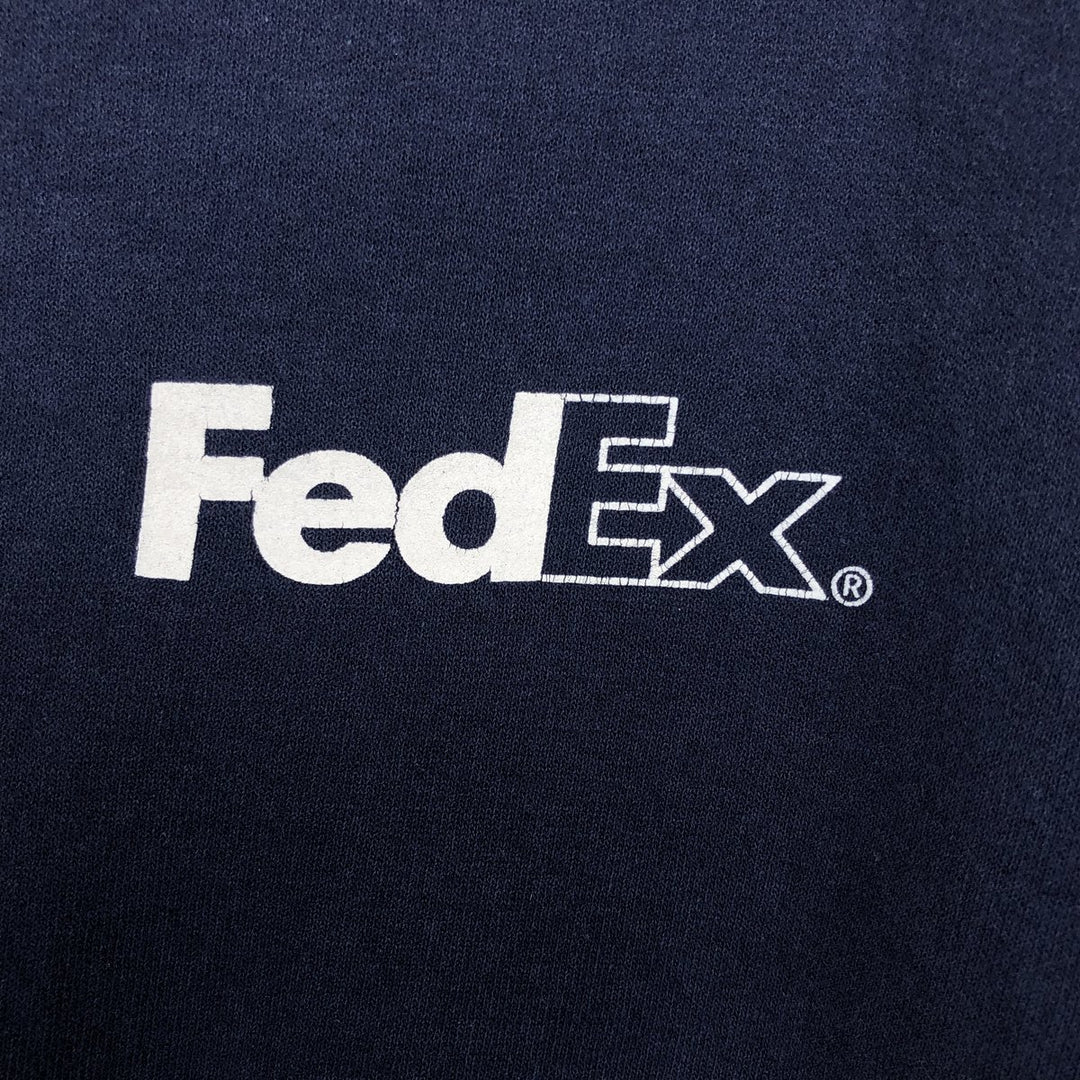 90s-00'S Jerzees FedEx Advertising Sweatshirt Pullover Hoodie, Men's XXL equivalent. cotton navy blue type Vintage Second Hand