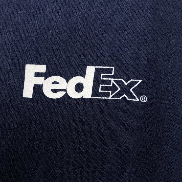 90s-00'S Jerzees FedEx Advertising Sweatshirt Pullover Hoodie, Men's XXL equivalent. cotton navy blue type Vintage Second Hand