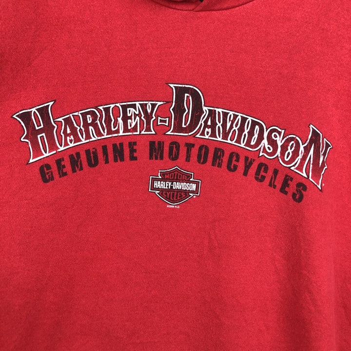 2000'S Harley-Davidson Fire Pattern Advertising Sweatshirt Pullover Hoodie, Men's Size XL (approx.) cotton red type Vintage Second Hand