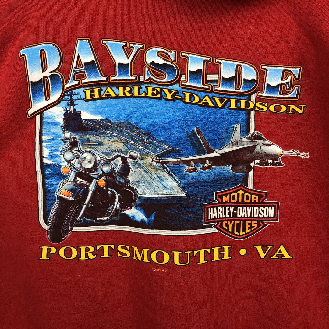 2000'S Harley-Davidson Fire Pattern Advertising Sweatshirt Pullover Hoodie, Men's Size XL (approx.) cotton red type Vintage Second Hand