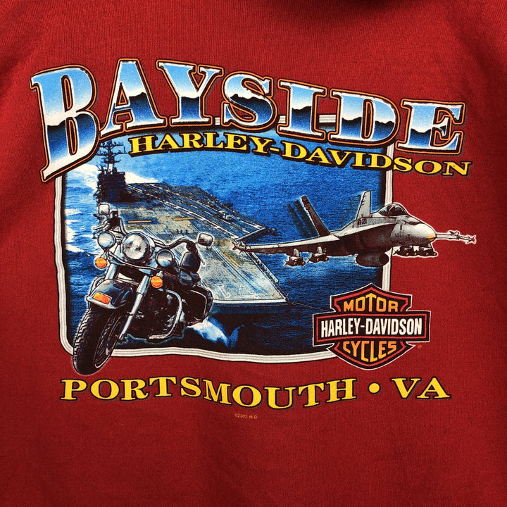 2000'S Harley-Davidson Fire Pattern Advertising Sweatshirt Pullover Hoodie, Men's Size XL (approx.) cotton red type Vintage Second Hand