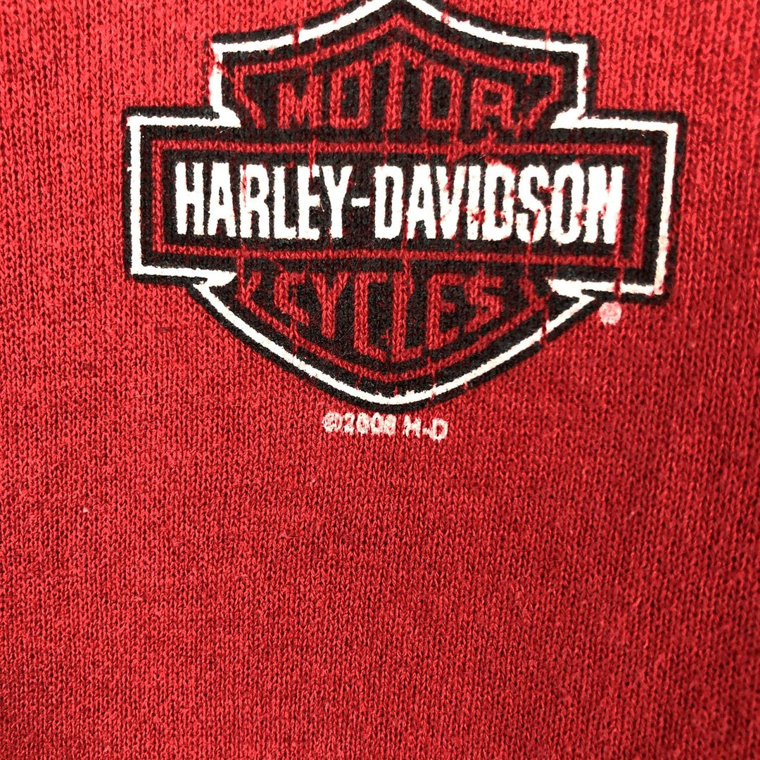 2000'S Harley-Davidson Fire Pattern Advertising Sweatshirt Pullover Hoodie, Men's Size XL (approx.) cotton red type Vintage Second Hand