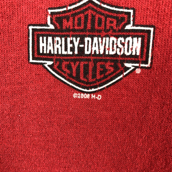 2000'S Harley-Davidson Fire Pattern Advertising Sweatshirt Pullover Hoodie, Men's Size XL (approx.) cotton red type Vintage Second Hand
