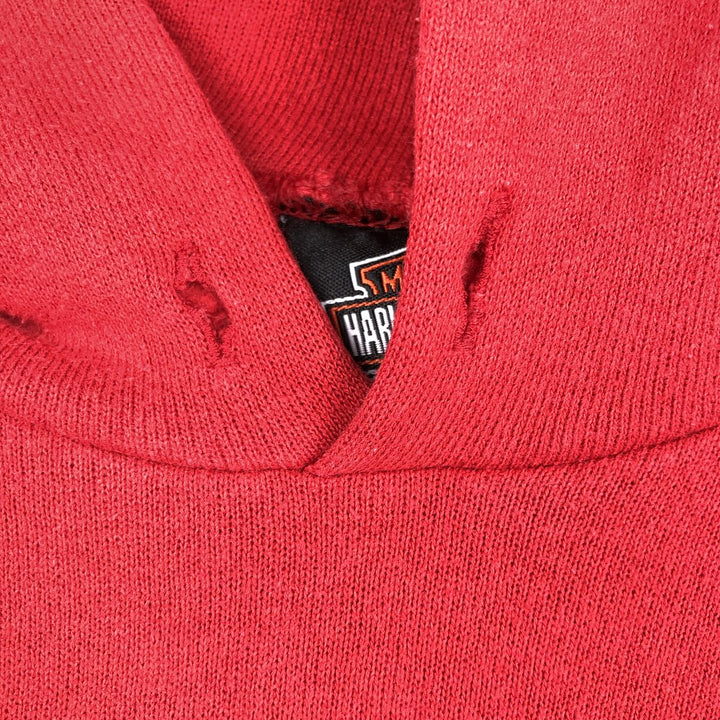 2000'S Harley-Davidson Fire Pattern Advertising Sweatshirt Pullover Hoodie, Men's Size XL (approx.) cotton red type Vintage Second Hand