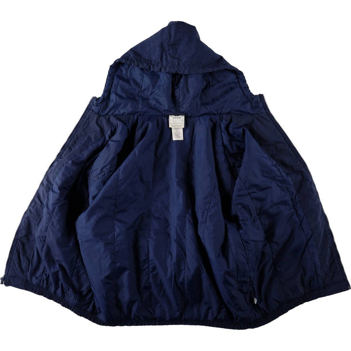 2000'S adidas padded hoodie/puffer jacket, men's size XL Nylon navy blue type Vintage Second Hand