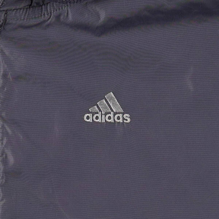 2000'S Adidas back logo padded hoodie puffer jacket, men's size XL (approx.) Nylon gray type Vintage Second Hand