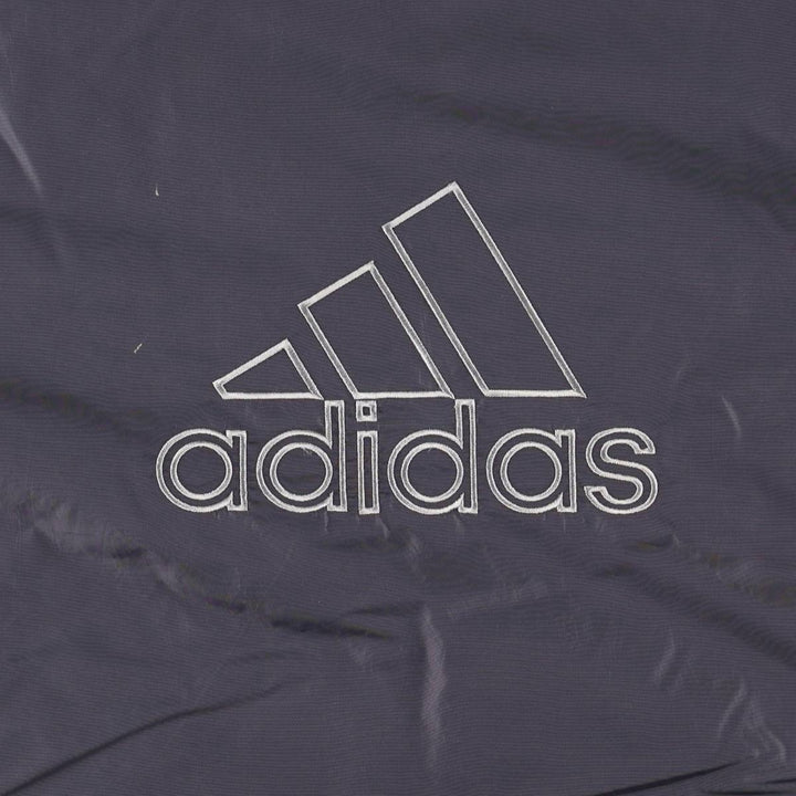 2000'S Adidas back logo padded hoodie puffer jacket, men's size XL (approx.) Nylon gray type Vintage Second Hand