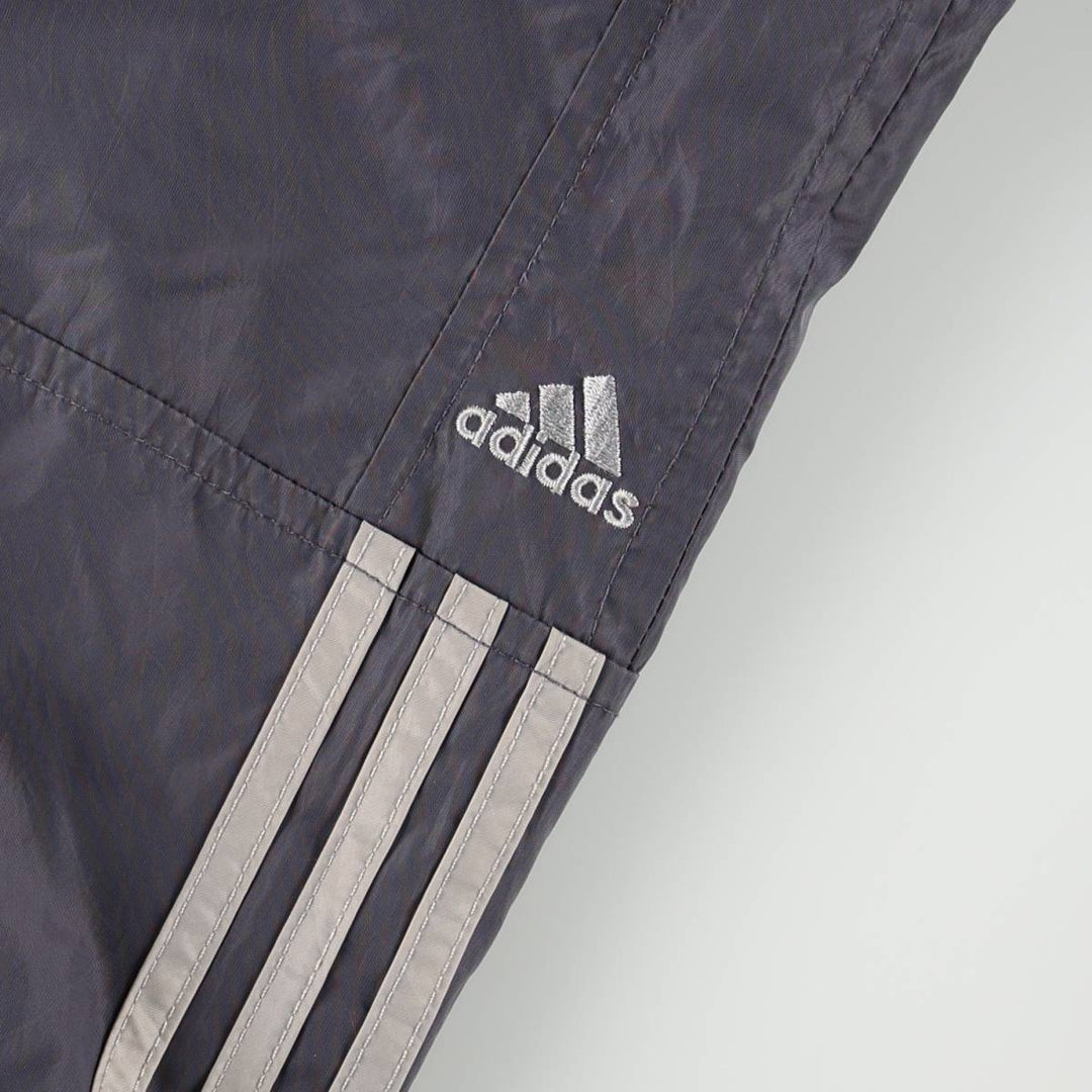 2000'S Adidas back logo padded hoodie puffer jacket, men's size XL (approx.) Nylon gray type Vintage Second Hand