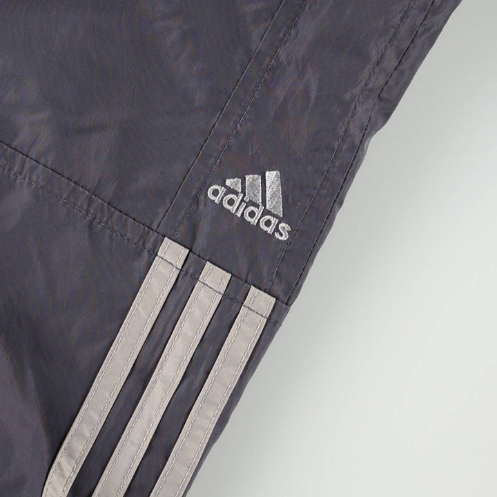 2000'S Adidas back logo padded hoodie puffer jacket, men's size XL (approx.) Nylon gray type Vintage Second Hand