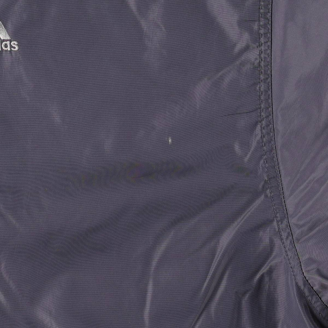 2000'S Adidas back logo padded hoodie puffer jacket, men's size XL (approx.) Nylon gray type Vintage Second Hand
