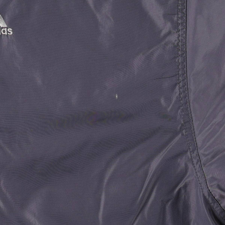 2000'S Adidas back logo padded hoodie puffer jacket, men's size XL (approx.) Nylon gray type Vintage Second Hand