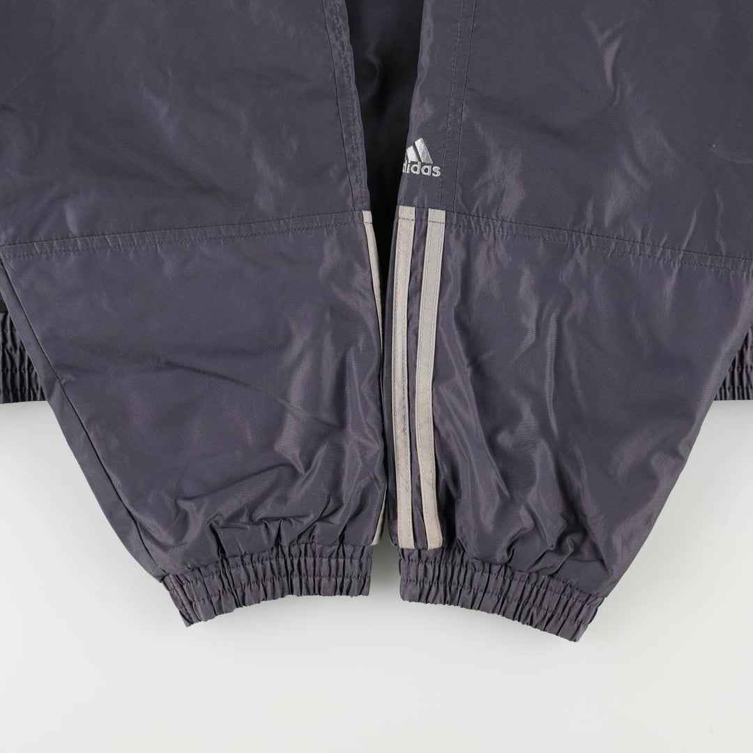 2000'S Adidas back logo padded hoodie puffer jacket, men's size XL (approx.) Nylon gray type Vintage Second Hand