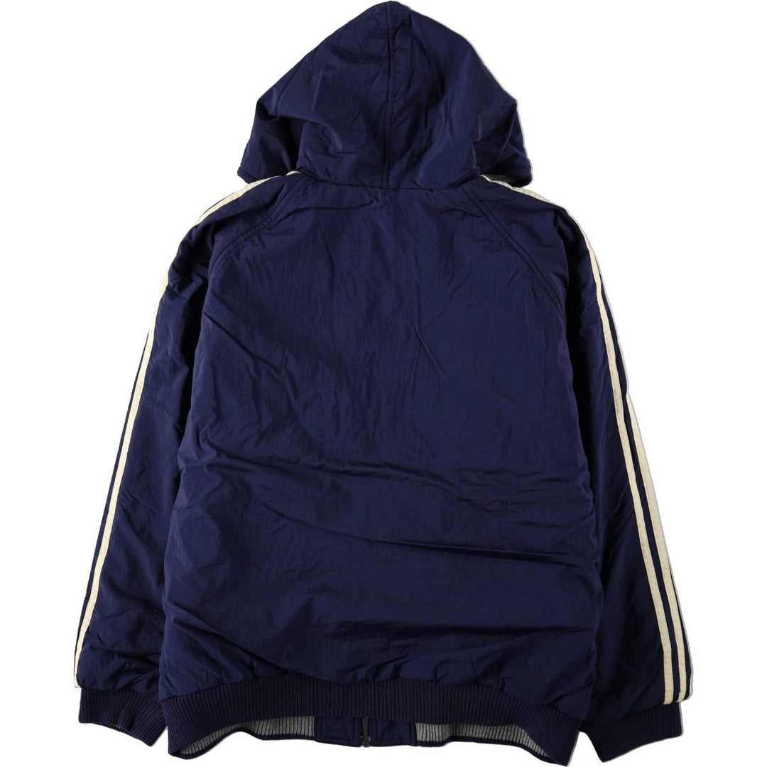 90s-00'S Adidas reversible padded hoodie puffer jacket, men's size L (approx.) Nylon gray type Vintage Second Hand
