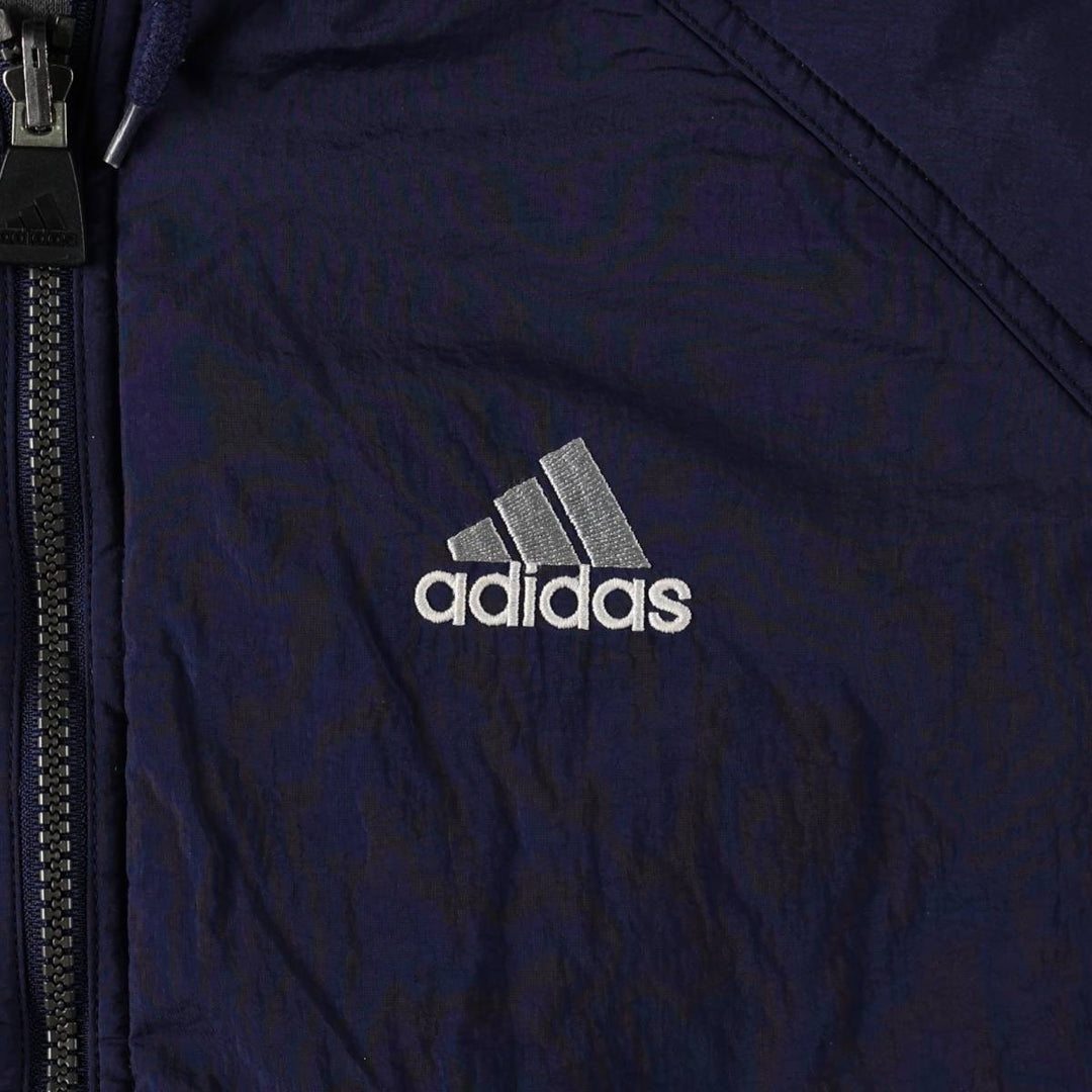 90s-00'S Adidas reversible padded hoodie puffer jacket, men's size L (approx.) Nylon gray type Vintage Second Hand