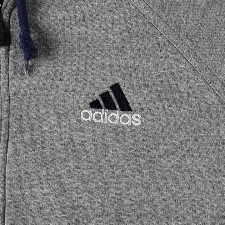 90s-00'S Adidas reversible padded hoodie puffer jacket, men's size L (approx.) Nylon gray type Vintage Second Hand