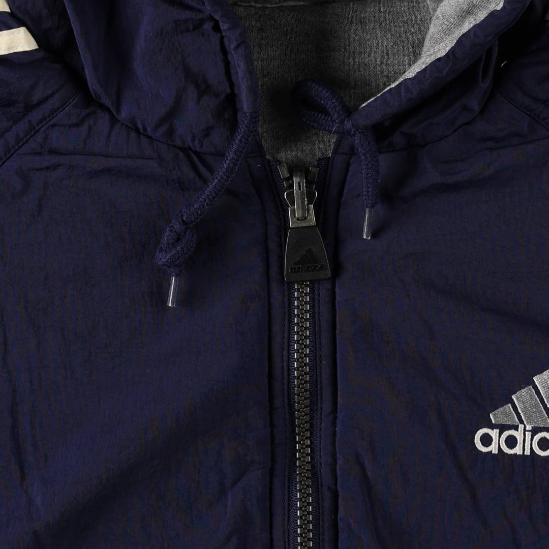 90s-00'S Adidas reversible padded hoodie puffer jacket, men's size L (approx.) Nylon gray type Vintage Second Hand