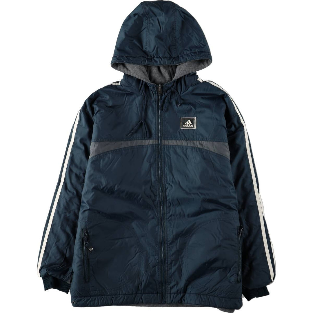 90s-00'S Adidas reversible padded jacket/puffer jacket, men's size M (approx.) Nylon navy blue type Vintage Second Hand