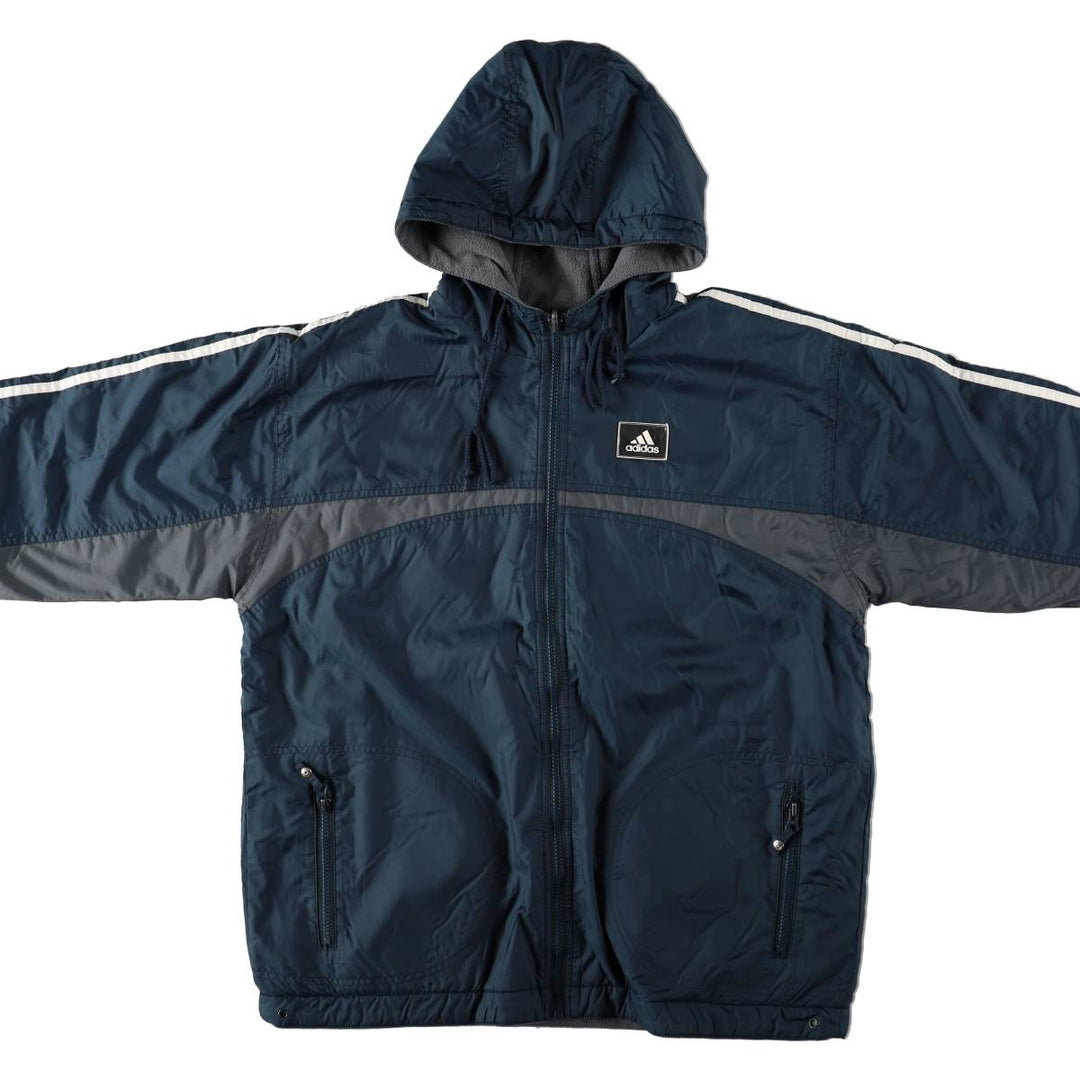 90s-00'S Adidas reversible padded jacket/puffer jacket, men's size M (approx.) Nylon navy blue type Vintage Second Hand
