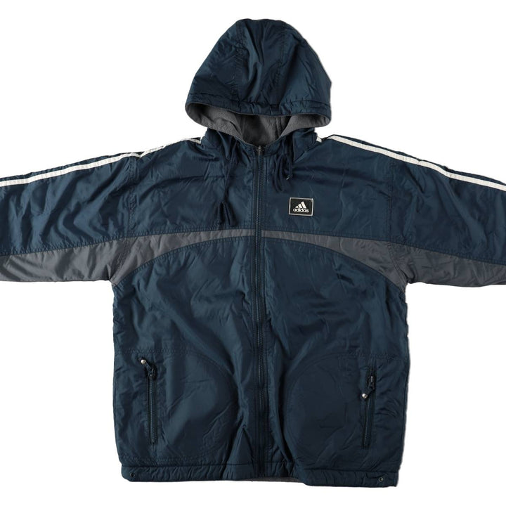 90s-00'S Adidas reversible padded jacket/puffer jacket, men's size M (approx.) Nylon navy blue type Vintage Second Hand