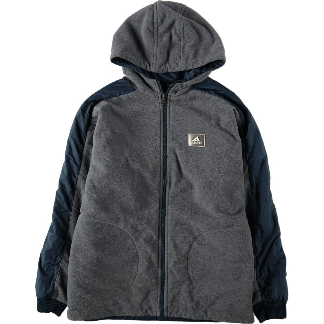 90s-00'S Adidas reversible padded jacket/puffer jacket, men's size M (approx.) Nylon navy blue type Vintage Second Hand