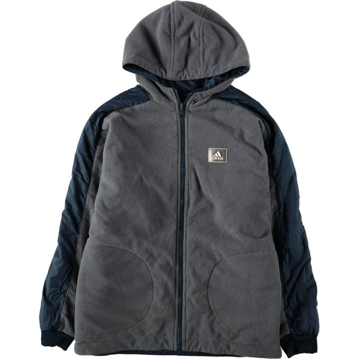 90s-00'S Adidas reversible padded jacket/puffer jacket, men's size M (approx.) Nylon navy blue type Vintage Second Hand