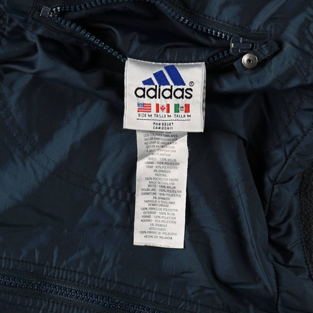 90s-00'S Adidas reversible padded jacket/puffer jacket, men's size M (approx.) Nylon navy blue type Vintage Second Hand